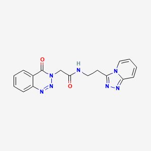 molecular formula C17H15N7O2 B11031383 2-(4-oxo-1,2,3-benzotriazin-3(4H)-yl)-N-[2-([1,2,4]triazolo[4,3-a]pyridin-3-yl)ethyl]acetamide 