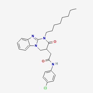 N-(4-chlorophenyl)-2-(1-octyl-2-oxo-1,2,3,4-tetrahydropyrimido[1,2-a]benzimidazol-3-yl)acetamide