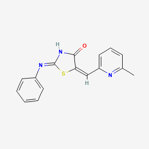 molecular formula C16H13N3OS B11031409 (5E)-5-[(6-methylpyridin-2-yl)methylidene]-2-(phenylamino)-1,3-thiazol-4(5H)-one 