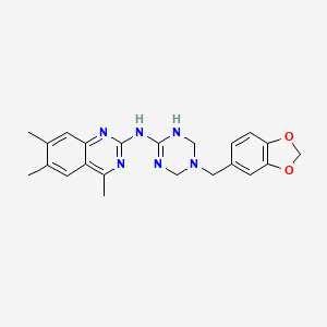 N-[5-(1,3-benzodioxol-5-ylmethyl)-1,4,5,6-tetrahydro-1,3,5-triazin-2-yl]-4,6,7-trimethylquinazolin-2-amine