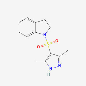 molecular formula C13H15N3O2S B11031473 1-((3,5-Dimethyl-1H-pyrazol-4-yl)sulfonyl)indoline 