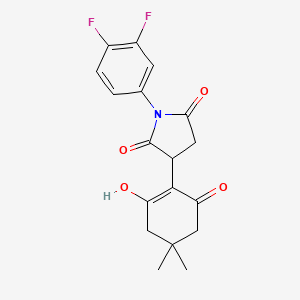 1-(3,4-Difluorophenyl)-3-(2-hydroxy-4,4-dimethyl-6-oxocyclohex-1-en-1-yl)pyrrolidine-2,5-dione