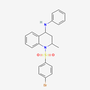 molecular formula C22H21BrN2O2S B11031525 1-[(4-bromophenyl)sulfonyl]-2-methyl-N-phenyl-1,2,3,4-tetrahydroquinolin-4-amine 