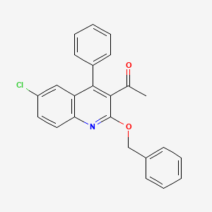 molecular formula C24H18ClNO2 B11031528 1-[2-(Benzyloxy)-6-chloro-4-phenylquinolin-3-YL]ethanone 