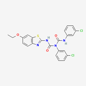 N,N-bis(3-chlorophenyl)-N'-(6-ethoxy-1,3-benzothiazol-2-yl)dicarbonimidic diamide