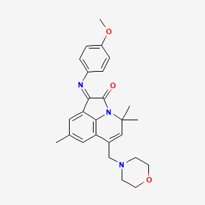 1-[(4-methoxyphenyl)imino]-4,4,8-trimethyl-6-(morpholinomethyl)-4H-pyrrolo[3,2,1-ij]quinolin-2(1H)-one