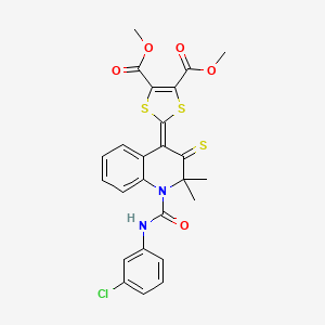 dimethyl 2-{1-[(3-chlorophenyl)carbamoyl]-2,2-dimethyl-3-thioxo-2,3-dihydroquinolin-4(1H)-ylidene}-1,3-dithiole-4,5-dicarboxylate