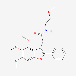 N-(2-methoxyethyl)-2-(4,5,6-trimethoxy-2-phenyl-1-benzofuran-3-yl)acetamide