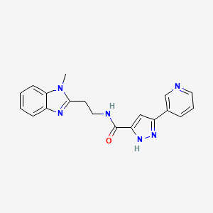 N-[2-(1-methyl-1H-benzimidazol-2-yl)ethyl]-5-(pyridin-3-yl)-1H-pyrazole-3-carboxamide