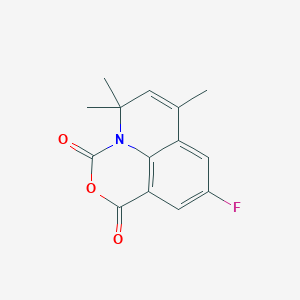 molecular formula C14H12FNO3 B11031616 9-fluoro-5,5,7-trimethyl-1H,5H-[1,3]oxazino[5,4,3-ij]quinoline-1,3-dione 