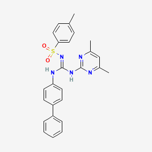 N-{(E)-(biphenyl-4-ylamino)[(4,6-dimethylpyrimidin-2-yl)amino]methylidene}-4-methylbenzenesulfonamide