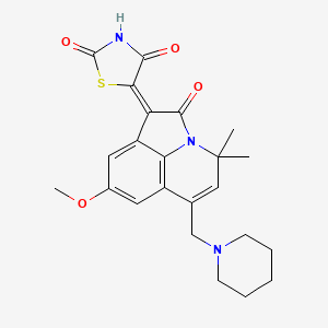 5-[8-Methoxy-4,4-dimethyl-2-oxo-6-(piperidinomethyl)-4H-pyrrolo[3,2,1-IJ]quinolin-1(2H)-yliden]-1,3-thiazolane-2,4-dione