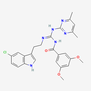 N-{(E)-{[2-(5-chloro-1H-indol-3-yl)ethyl]amino}[(4,6-dimethylpyrimidin-2-yl)amino]methylidene}-3,5-dimethoxybenzamide