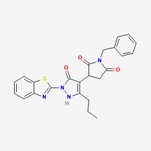 3-[1-(1,3-benzothiazol-2-yl)-5-hydroxy-3-propyl-1H-pyrazol-4-yl]-1-benzylpyrrolidine-2,5-dione