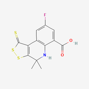 molecular formula C13H10FNO2S3 B11031665 8-Fluoro-4,4-dimethyl-1-sulfanylidene-1H,4H,5H-[1,2]dithiolo[3,4-C]quinoline-6-carboxylic acid 