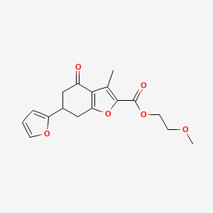 molecular formula C17H18O6 B11031675 2-Methoxyethyl 6-(furan-2-yl)-3-methyl-4-oxo-4,5,6,7-tetrahydro-1-benzofuran-2-carboxylate 