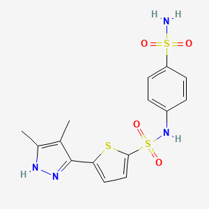 5-(4,5-dimethyl-1H-pyrazol-3-yl)-N-(4-sulfamoylphenyl)thiophene-2-sulfonamide