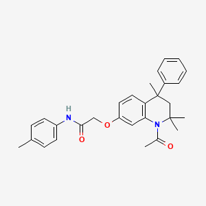 2-[(1-acetyl-2,2,4-trimethyl-4-phenyl-1,2,3,4-tetrahydroquinolin-7-yl)oxy]-N-(4-methylphenyl)acetamide