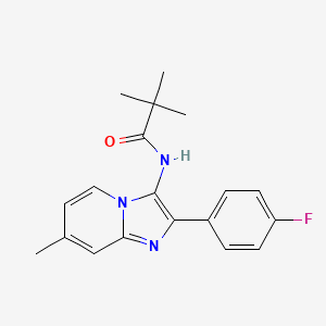 molecular formula C19H20FN3O B11031691 N-[2-(4-fluorophenyl)-7-methylimidazo[1,2-a]pyridin-3-yl]-2,2-dimethylpropanamide 