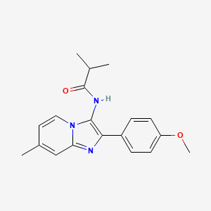 molecular formula C19H21N3O2 B11031692 N-[2-(4-methoxyphenyl)-7-methylimidazo[1,2-a]pyridin-3-yl]-2-methylpropanamide 