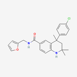 4-(4-chlorophenyl)-N-(furan-2-ylmethyl)-2,2,4-trimethyl-1,2,3,4-tetrahydroquinoline-6-carboxamide