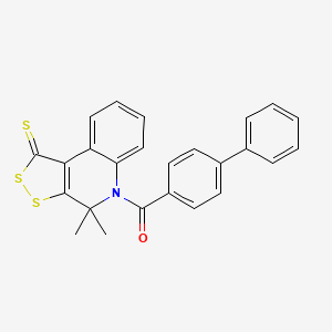 molecular formula C25H19NOS3 B11031705 biphenyl-4-yl(4,4-dimethyl-1-thioxo-1,4-dihydro-5H-[1,2]dithiolo[3,4-c]quinolin-5-yl)methanone 