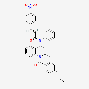 (2E)-N-{2-methyl-1-[(4-propylphenyl)carbonyl]-1,2,3,4-tetrahydroquinolin-4-yl}-3-(4-nitrophenyl)-N-phenylprop-2-enamide