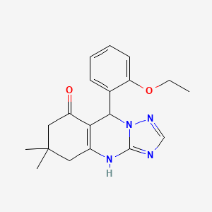 molecular formula C19H22N4O2 B11031747 9-(2-ethoxyphenyl)-6,6-dimethyl-5,6,7,9-tetrahydro[1,2,4]triazolo[5,1-b]quinazolin-8(4H)-one 