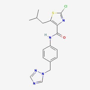 2-chloro-5-(2-methylpropyl)-N-[4-(1H-1,2,4-triazol-1-ylmethyl)phenyl]-1,3-thiazole-4-carboxamide