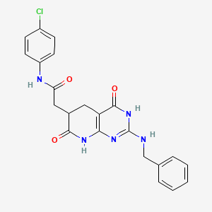 2-[2-(benzylamino)-4,7-dioxo-3,4,5,6,7,8-hexahydropyrido[2,3-d]pyrimidin-6-yl]-N-(4-chlorophenyl)acetamide