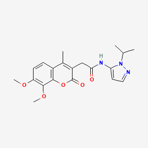 molecular formula C20H23N3O5 B11031811 2-(7,8-dimethoxy-4-methyl-2-oxo-2H-chromen-3-yl)-N-[1-(propan-2-yl)-1H-pyrazol-5-yl]acetamide 