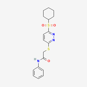 2-{[6-(cyclohexylsulfonyl)pyridazin-3-yl]sulfanyl}-N-phenylacetamide