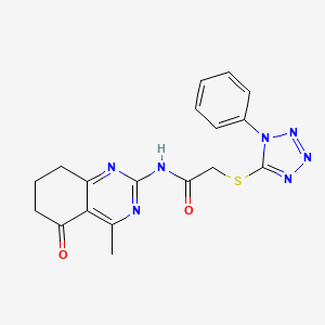 N-(4-methyl-5-oxo-5,6,7,8-tetrahydroquinazolin-2-yl)-2-[(1-phenyl-1H-tetrazol-5-yl)sulfanyl]acetamide