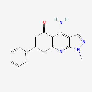 molecular formula C17H16N4O B11031868 4-Amino-1-methyl-7-phenyl-1H,5H,6H,7H,8H-pyrazolo[3,4-B]quinolin-5-one 