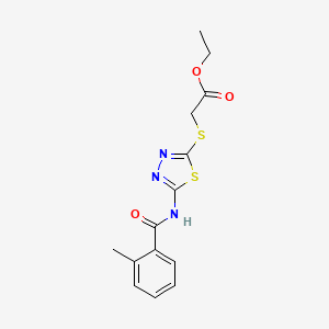 Ethyl 2-((5-(2-methylbenzamido)-1,3,4-thiadiazol-2-yl)thio)acetate