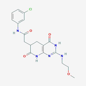 N-(3-chlorophenyl)-2-{2-[(2-methoxyethyl)amino]-4,7-dioxo-1,4,5,6,7,8-hexahydropyrido[2,3-d]pyrimidin-6-yl}acetamide