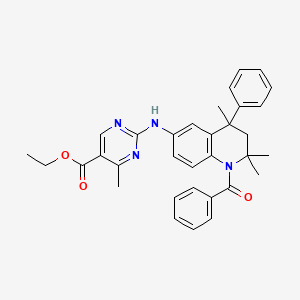 Ethyl 4-methyl-2-{[2,2,4-trimethyl-4-phenyl-1-(phenylcarbonyl)-1,2,3,4-tetrahydroquinolin-6-yl]amino}pyrimidine-5-carboxylate