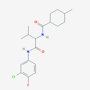 molecular formula C19H26ClFN2O2 B11031920 N-{1-[(3-chloro-4-fluorophenyl)amino]-3-methyl-1-oxobutan-2-yl}-4-methylcyclohexanecarboxamide 