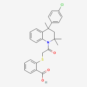 2-({2-[4-(4-chlorophenyl)-2,2,4-trimethyl-3,4-dihydroquinolin-1(2H)-yl]-2-oxoethyl}sulfanyl)benzoic acid