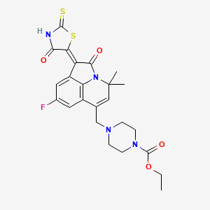 molecular formula C24H25FN4O4S2 B11031935 Ethyl 4-{[8-fluoro-4,4-dimethyl-2-oxo-1-(4-oxo-2-thioxo-1,3-thiazolan-5-yliden)-4H-pyrrolo[3,2,1-IJ]quinolin-6(2H)-YL]methyl}tetrahydro-1(2H)-pyrazinecarboxylate 