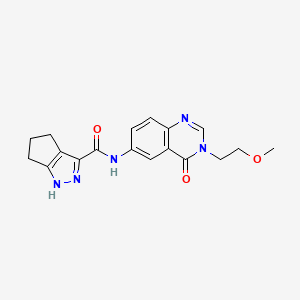 molecular formula C18H19N5O3 B11031971 N-[3-(2-methoxyethyl)-4-oxo-3,4-dihydroquinazolin-6-yl]-2,4,5,6-tetrahydrocyclopenta[c]pyrazole-3-carboxamide 