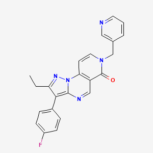 2-Ethyl-3-(4-fluorophenyl)-7-(3-pyridylmethyl)pyrazolo[1,5-A]pyrido[3,4-E]pyrimidin-6(7H)-one