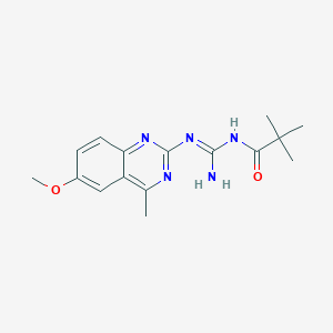 N-[amino-[(6-methoxy-4-methylquinazolin-2-yl)amino]methylidene]-2,2-dimethylpropanamide