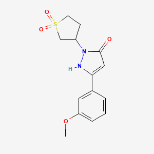 molecular formula C14H16N2O4S B11031984 1-(1,1-dioxidotetrahydrothiophen-3-yl)-3-(3-methoxyphenyl)-1H-pyrazol-5-ol 