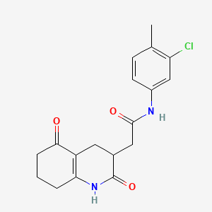 molecular formula C18H19ClN2O3 B11031991 N-(3-chloro-4-methylphenyl)-2-(2,5-dioxo-1,2,3,4,5,6,7,8-octahydroquinolin-3-yl)acetamide 