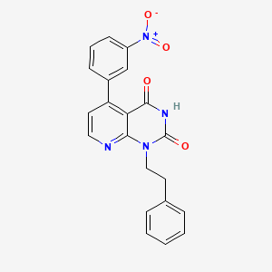 molecular formula C21H16N4O4 B11031997 5-(3-nitrophenyl)-1-(2-phenylethyl)pyrido[2,3-d]pyrimidine-2,4(1H,3H)-dione 