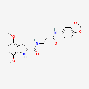 N-[3-(1,3-benzodioxol-5-ylamino)-3-oxopropyl]-4,7-dimethoxy-1H-indole-2-carboxamide