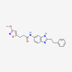 3-(3-methoxy-1,2-oxazol-5-yl)-N-[2-(2-phenylethyl)-1H-benzimidazol-6-yl]propanamide