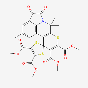 tetramethyl 2',7',7'-trimethyl-4',5'-dioxo-4',5'-dihydro-7'H-spiro[1,3-dithiole-2,11'-pyrrolo[3,2,1-ij]thiopyrano[2,3-c]quinoline]-4,5,9',10'-tetracarboxylate