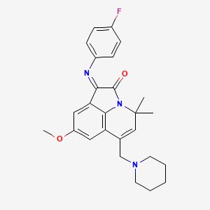 1-[(4-Fluorophenyl)imino]-8-methoxy-4,4-dimethyl-6-(piperidinomethyl)-4H-pyrrolo[3,2,1-IJ]quinolin-2-one